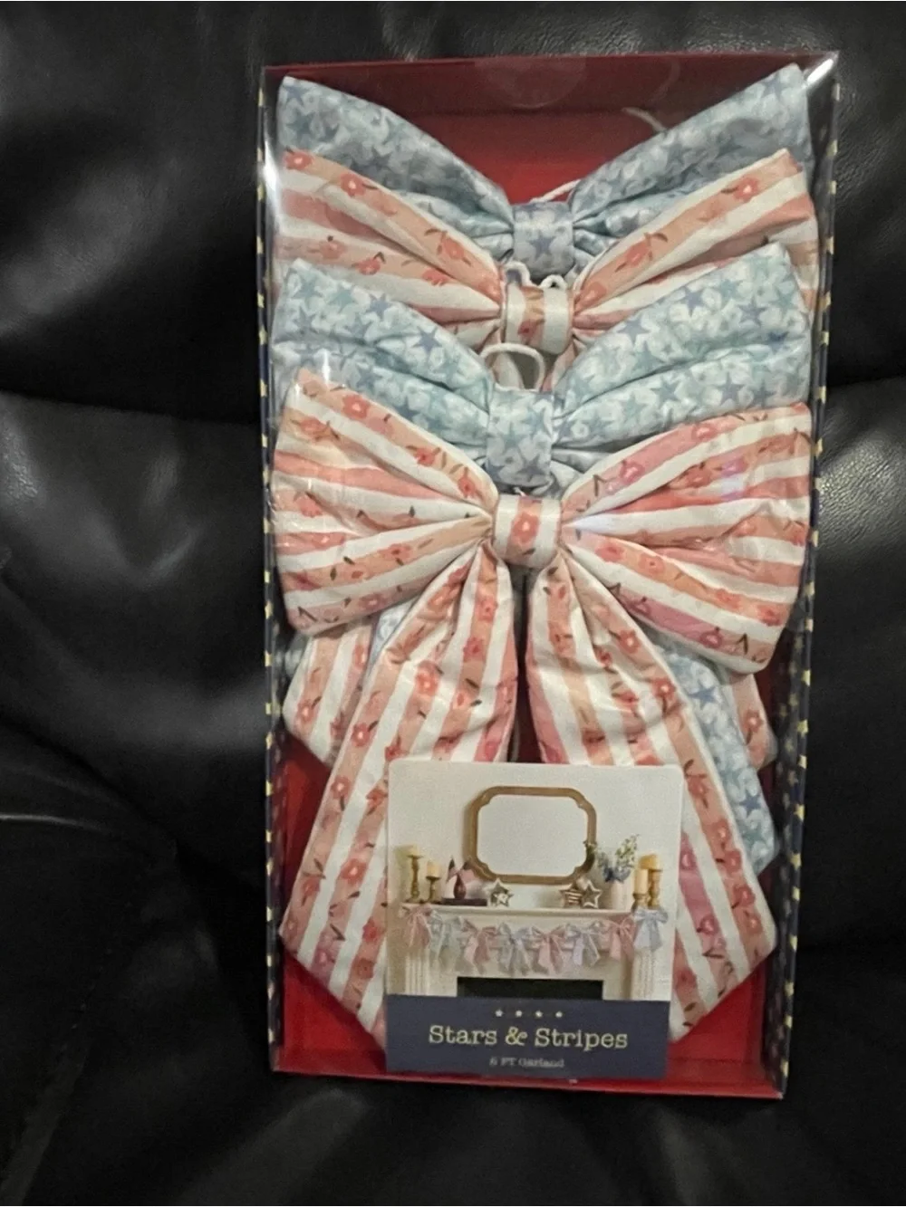 Stars and Stripes Patriotic Garland Bows - Patriotic Bows Garland